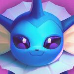  looking_at_viewer no_humans pinkerie pokemon pokemon_(creature) portrait smile solo vaporeon 