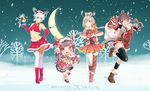  christmas dongqing_zaozigao dress horns luo_tianyi mo_qingxian thighhighs vocaloid yuezheng_ling yuezheng_longya 