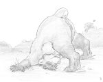 2024 alternate_species ambiguous_gender anthro anus bear breasts crossgender dax_(dax1) duo female flinters forefox genitals gloves_(marking) greyscale heart_symbol hi_res leg_markings mammal markings monochrome nude plant pussy scut_tail short_tail shrub socks_(marking) tail upside_down