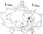  4_arms abs absurd_res anthro arthropod bee big_muscles big_pecs body_size_growth canid canid_demon canine claws demon duo female fox growth hellhound helluva_boss hi_res huge_muscles huge_pecs hybrid hymenopteran hyper hyper_muscles hyper_pecs insect larger_male long_ears male mammal monochrome multi_arm multi_limb muscle_growth muscular muscular_anthro muscular_arms muscular_male mythological_canine mythological_creature mythology nipples oleanderin pecs queen_bee-lzebub_(helluva_boss) size_difference size_transformation smaller_female transformation vortex_(helluva_boss) 