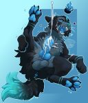  bodily_fluids canid canine canis cum cum_on_face cumshot ejaculation excited feet feral feralfather genital_fluids hi_res holding_leg hybrid icey_hollow male mammal paws raised_paw serialdad solo spread_toes tail tail_motion tailwag tatsu_azul toes wolf 