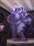  2024 anthro areola big_breasts blue_eyes breasts ear_piercing ear_ring eyebrows feet female fur hand_on_breast hi_res huge_breasts huge_thighs hyper hyper_breasts lombax mammal nipples nude piercing purple_areola purple_body purple_fur purple_nipples ratchet_and_clank ring_piercing rivet_(ratchet_and_clank) short_stack size_transformation solo sony_corporation sony_interactive_entertainment standing striped_body striped_fur stripes thick_thighs transformation wabutt wide_hips 