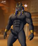  abs absurd_res alkan anthro anubis balls big_pecs big_penis black_body black_eyes black_penis bodily_fluids bracelet breast_milking canid canine clothed clothing cum deity ear_piercing egyptian_mythology erection genital_fluids genitals hi_res jewelry lactating male mammal middle_eastern_mythology milk moobs muscular muscular_anthro muscular_male mythology navel nipples nude_anthro nude_male pecs penis piercing solo yellow_eyes 