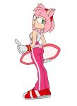  absurd_res accessory amy_rose annoyed anthro board bottomwear breasts clothing ctankomega eulipotyphlan female footwear fur gloves green_eyes hair_accessory hairband handwear hedgehog hi_res mammal pants pink_body pink_fur sega shirt shoes side_boob side_view solo sonic_riders sonic_the_hedgehog_(series) tail topwear wristband 