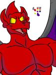  abs capcom comicfiruko demon demon&#039;s_crest digital_media_(artwork) empty_eyes fangs featureless_chest firebrand gargoyle gargoyle&#039;s_quest ghosts_&#039;n_goblins hi_res humanoid_pointy_ears male membrane_(anatomy) membranous_wings muscular muscular_male nude open_mouth red_arremer smile solo teeth wings 