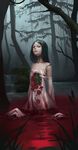  blood dress guro midfinger22 wet wet_clothes 