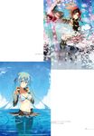  bikini cleavage hatsune_miku headphones japanese_clothes kasuga_ayumu_(artist) swimsuits sword vocaloid wet 