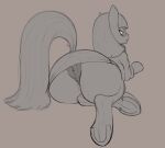  2024 anus big_butt black_and_white blush butt clothing dominismortis dress earth_pony equid equine equine_anus eyelashes female feral fluffy fluffy_tail friendship_is_magic hasbro hi_res hooves horse long_tail looking_at_viewer looking_back looking_back_at_viewer mammal maud_pie_(mlp) monochrome my_little_pony pony sketch snout solo tail thick_thighs wide_hips 