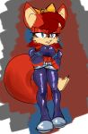  absurd_res accessory anthro archie_comics belt blue_eyes bottomwear canid canine clothing ctankomega female fiona_fox footwear fox fur hair hair_accessory hair_ribbon hi_res lipstick makeup mammal pants red_body red_fur red_hair ribbons riding_crop sega shoes smile smirk smug smug_face solo sonic_the_hedgehog_(archie) sonic_the_hedgehog_(comics) sonic_the_hedgehog_(series) whip 