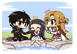  asuna_(sword_art_online) chan&times;co chibi dress kirito sword sword_art_online thighhighs yui_(sword_art_online) 