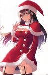  christmas cleavage dress possible_duplicate skirt_lift stockings thighhighs tony_taka 