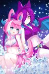  animal_ears anthropomorphization cleavage crobat felicia-val pokemon sylveon tail wings 