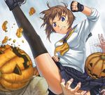  halloween itou_(onnsokutassha) seifuku tagme thighhighs 