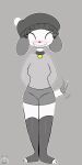  1:2 2d_animation animated anthro beanie bottomwear breasts canid canine canis clothed clothing collar domestic_dog duo embarrassed eyes_closed female female/female female_anthro fifi_(somemf) floppy_ears fur grin happy hat headgear headwear hi_res hotpants humanoid legwear mammal miyang_draws! motion_lines poodle short_playtime shorts signature slim small_breasts smile solo stockings tail tail_motion tapping_foot thin_legs thin_thighs traditional_media_(artwork) watermark white_body white_fur 