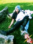  airbrushed closed_eyes cosplay eyes_closed gintama photo real sakata_gintoki sleeping 