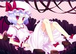  arm_support bow chocolate hat meito_(maze) red_eyes remilia_scarlet solo touhou valentine wrist_cuffs 