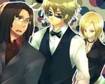  2boys ? bad_id bad_pixiv_id blonde_hair blue_eyes bow bowtie cigarette durarara!! ekoo glasses hairlocs heiwajima_shizuo multiple_boys sunglasses tanaka_tom vest vorona 