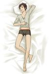  axis_powers_hetalia boxers brown_hair green_eyes lying male male_focus pillow short_hair spain_(hetalia) underwear 