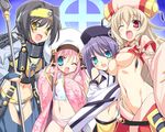  aqua_eyes bad_id bad_pixiv_id black_hair blonde_hair braid breasts crop_top eeeeee groin large_breasts long_hair medium_breasts midriff multiple_girls navel panties pink_hair polearm purple_hair red_eyes sengoku_hime sengoku_hime_2 shimazu_iehisa_(sengoku_hime) shimazu_toshihisa_(sengoku_hime) shimazu_yoshihiro_(sengoku_hime) shimazu_yoshihisa_(sengoku_hime) shiny shiny_skin short_hair underboob underwear weapon yellow_eyes 