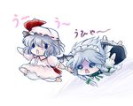  chibi hat highres holding_hands izayoi_sakuya multiple_girls remilia_scarlet ribbon running tears touhou yume_shokunin 