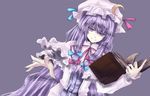  asagi_(kabocha_oukoku) bad_id bad_pixiv_id book hat long_hair patchouli_knowledge purple_eyes purple_hair ribbon solo touhou 