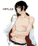  axis_powers_hetalia black_hair japan_(hetalia) male male_focus open_clothes open_shirt shirt short_hair 