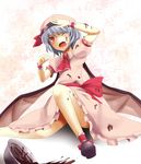  bad_id bad_pixiv_id blush chocolate chocolate_making fangs mixing_bowl one_eye_closed open_mouth remilia_scarlet shoes solo spill touhou tsuchifumazu 