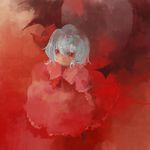  1girl bad_id bad_pixiv_id blue_hair red_eyes remilia_scarlet short_hair solo touhou wings 