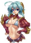  arashi_(artist) armor bikini_armor cleavage erect_nipples underboob 