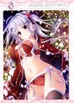  bra cameltoe christmas cleavage kinokonomi konomi open_shirt pantsu stockings string_panties thighhighs 