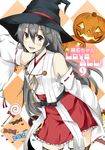  halloween haruna_(kancolle) kantai_collection sarashi suna_(sunaipu) thighhighs witch 