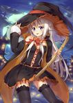  dress halloween no_bra open_shirt pointy_ears ruma_imaginary thighhighs witch 