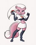 anthro bimbette black_boots black_clothing black_footwear boots bottomwear clothing crop_top female footwear half-closed_eyes hi_res jessie_(team_rocket) looking_at_viewer mammal mephitid miniskirt narrowed_eyes navel nintendo pokeball pokemon shirt shoes skirt skunk smile smiling_at_viewer solo stanmort team_rocket thick_thighs tiny_toon_adventures topwear warner_brothers wide_hips