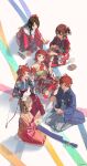  1boy 5girls absurdres ahoge amami_haruka animal_on_head arrow_(projectile) bird bird_on_head bow brown_hair commentary da_tengzi ema flipped_hair floral_print flower fur-trimmed_kimono fur_trim furisode gakuen_idolmaster hair_flower hair_ornament hanami_saki highres holding holding_arrow idolmaster idolmaster_cinderella_girls idolmaster_million_live! idolmaster_shiny_colors idolmaster_side-m in-franchise_crossover japanese_clothes kasuga_mirai kimono kneeling looking_at_another looking_at_object looking_at_viewer lying multiple_girls omikuji on_back on_head one_side_up pigeon sakuragi_mano shimamura_uzuki tendo_teru yukata 