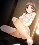  cameltoe cura erect_nipples feet game_cg lose monobeno no_bra open_shirt pantsu sawai_natsuha string_panties 