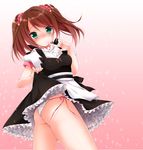  aichi_shiho ass crossdress maid mizushima_saki pantsu skirt_lift string_panties the_idolm@ster trap 