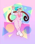 2022 5_fingers 80&#039;s_theme anthro artist_name beaded_jewelry beaded_necklace beads beanie bent_arm bent_legs blue_beanie blue_clothing blue_eyebrows blue_hair blue_hat blue_headwear blue_tongue bottomwear brown_tail capuchin_monkey cebid checkered checkered_bottomwear checkered_clothing checkered_pants chotpot clothed clothed_anthro clothed_male clothing colored dated digital_drawing_(artwork) digital_media_(artwork) english_description eyebrows eyewear facial_hair facial_piercing fangs fingers footwear freckled_face freckles fur glasses hair haplorhine hat headgear headwear heart_clothing heart_symbol jewelry long_tail male male_anthro mammal monkey necklace new_world_monkey nose_piercing nose_ring one_eye_closed open_mouth open_smile pants pattern_bottomwear pattern_clothing pattern_pants piercing pink_bottomwear pink_clothing pink_pants pink_shirt pink_t-shirt pink_topwear primate puck_(chotpot) ring_piercing shaded shirt shoes short_hair sideburns sitting smile solo t-shirt tail tan_body tan_skin teeth tongue topwear trans_(lore) trans_man_(lore) white_body white_clothing white_footwear white_fur white_shirt white_shoes white_topwear