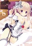  breasts dress hazumi_rio nipples no_bra open_shirt pantsu panty_pull stockings string_panties thighhighs 