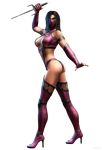  ass bikini_armor cg cleavage fishnets heels leotard mileena mortal_kombat mortal_kombat_(2011) ninja thighhighs transparent_png weapon 