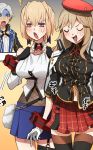  2girls alisa_ilinichina_amiella blonde_hair breasts claire_victorious fingerless_gloves gloves god_eater god_eater_3 god_eater_resonant_ops hat ix_nieves large_breasts long_hair multiple_girls red_eyes skirt tagme tales_of_(series) tales_of_the_rays thighhighs 