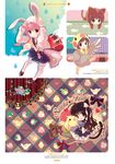  animal_ears bunny_ears chibi dress nekomimi pantyhose santa_matsuri seifuku tagme tail thighhighs yukata 