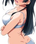  1girl absurdres black_hair blush bra breasts close-up crossed_arms fingernails highres large_breasts long_hair love_live! love_live!_nijigasaki_high_school_idol_club open_mouth panties underwear white_bra white_panties yopparai_oni yuki_setsuna 
