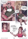 abe_(mikrogoat) abs anthro atheletic athletic athletic_wear attention_seeking basil_(mikrogoat) comic dialogue domestic_pig duo english_text exercise female gym hi_res lagomorph leporid male male/female mammal mikrogoat overweight overweight_male rabbit ruby_(mikrogoat) suid suina sus_(pig) text url workout