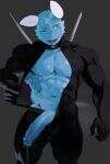 anthro arthropod balls_outline blue_body blue_eyes blue_fur blue_penis blue_tongue bodily_fluids bodysuit bulge clothing detailed_bulge dripping fluffedwings fur genital_fluids genital_outline genitals grimace half-erect hi_res insect lepidopteran lionel_(fluffedwings) male moan moth muscular muscular_anthro muscular_male navel one_eye_closed open_mouth penis precum precum_drip presenting skinsuit solo sweat sweaty_abs sweaty_body sweaty_chest sweaty_genitalia sweaty_penis teeth tight_clothing tongue unzipped_bodysuit vein veiny_penis white_wings wings