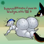 abstract_background anthro artist_logo artist_name bar_emanata big_butt black_nose blue_clothing blue_hat blue_headwear blush blush_lines bodily_fluids bottom_heavy brown_body brown_fur bubble_butt butt butt_jiggle clothing curvy_figure doormick_(floofy-nerd) duo emanata english_text eyelashes featureless_feet feet femboy flash_emanata fur genitals glistening glistening_arms glistening_body glistening_butt glistening_clothing glistening_hat glistening_head glistening_headgear glistening_headwear glistening_legs glistening_nose glistening_thighs gradient_background grin hat headgear headwear hi_res huge_butt huge_thighs humanoid_genitalia humanoid_penis jiggling lockwight_(floofy-nerd) logo looking_at_another looking_back looking_back_at_another lying male male/male mammal mostly_offscreen_character mouse murid murine on_front penis rimlight rodent signature simple_background small_waist smile starry_eyes surprised_expression sweat sweat_emanata sweaty_butt text thatdawgmurray thick_thighs throbbing throbbing_penis watermark white_body white_fur