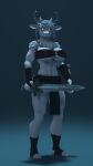 3d_(artwork) anthro antlers barbarian barbarian_outfit big_breasts black_sclera bottomwear breasts clothed clothing deer digital_media_(artwork) feet female foot_wraps fur hair hand_wraps hi_res holding_melee_weapon holding_object holding_weapon horn larger_female loincloth long_hair looking_at_viewer mammal melee_weapon muscular muscular_anthro muscular_female new_world_deer petruz_(copyright) reindeer reindeer_(petruz) size_difference solo source_filmmaker_(artwork) sword thevestige topwear warrior weapon white_body white_eyes white_fur white_hair wraps