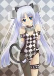  animal_ears cleavage garter leotard miss_monochrome miss_monochrome_(character) nekomimi pantyhose sawwei005 see_through tail 