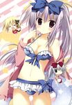  bikini chibi cleavage korie_riko open_shirt possible_duplicate swimsuits tail 