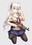  cleavage dance_of_eternity gun pantyhose seifuku 