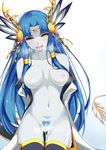  breasts cum dean nipples no_bra nopan open_shirt pubic_hair pussy puzzle_&amp;_dragons tail thighhighs 